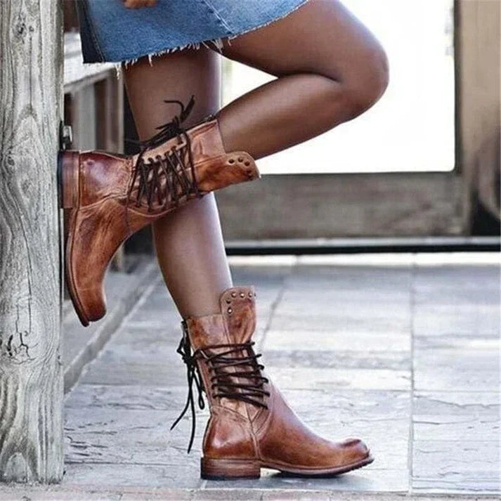 Lacey™ Stylish Leather Boots With Laces