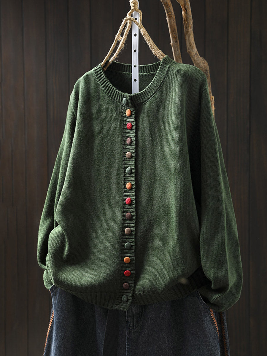 Briar™ Knitted Cardigan With Colorful Buttons