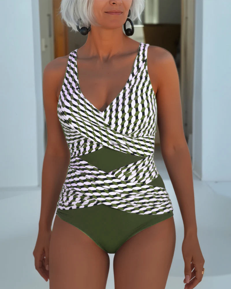 Eileen™ Elegant Cross-Over Swimsuit