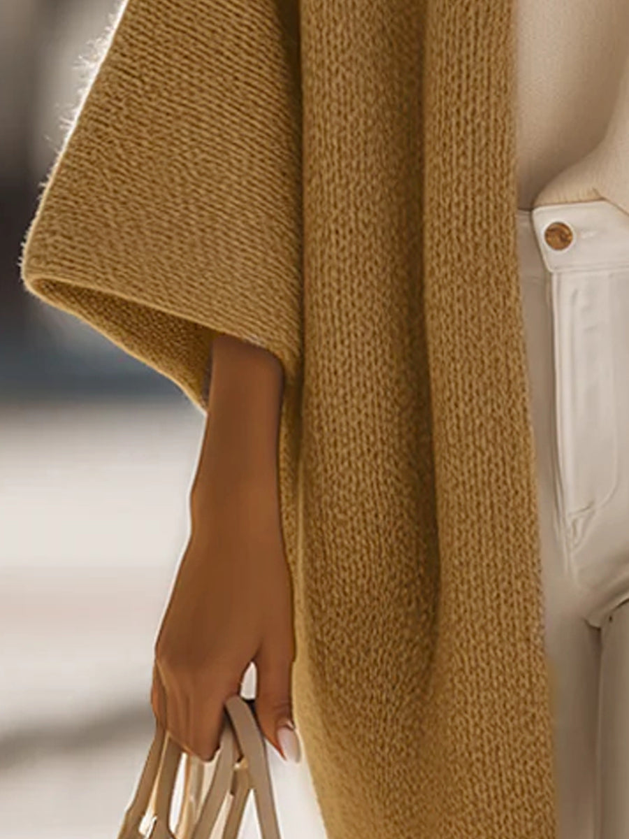 Charlotte - Sand Beige Oversized Knit Cardigan