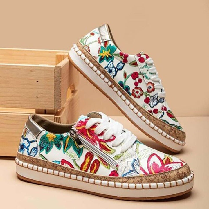 Oluchi  Floral Orthopedic Zipper Sneakers